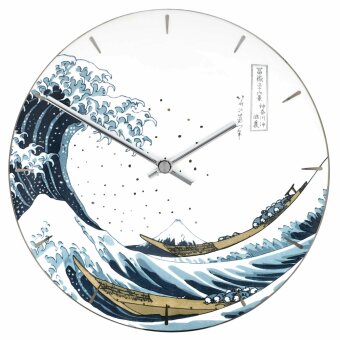 Wanduhr Katsushika Hokusai Die Welle Porzellan